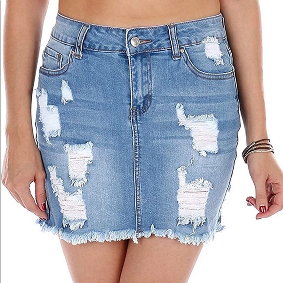 3x denim skirt